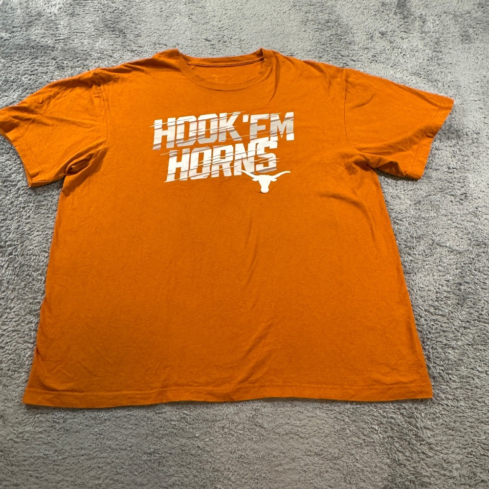 We Are Texas Mens Hook Em Horns Graphic T Shirt 2XL Orange Longhorns NCAA Tee